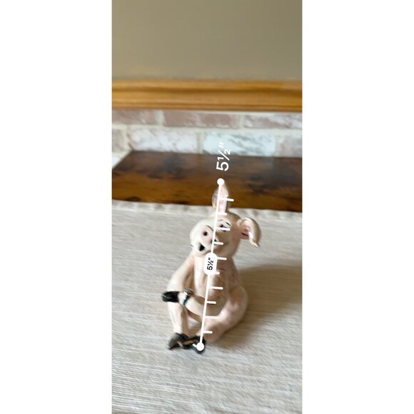 Heather Goldminc Ceramic Pig Music Box Plays Hickory Dickory Dock Blue Sky 2001 - Picture 16 of 16